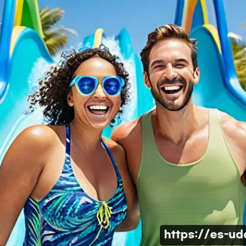 Home 30 워터파크 스파 데이트 - **Prompt 1: Adrenaline-Filled Water Park Adventure**
"A diverse couple, a man and a woman in the...