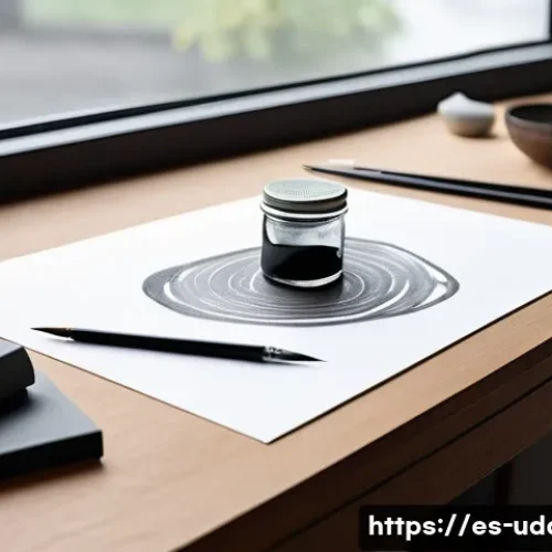 Home 28 손글씨 캘리그라피 클래스 - **Prompt 1: The Focused Calligrapher's Haven**
"A peaceful, natural light illuminates a person's...